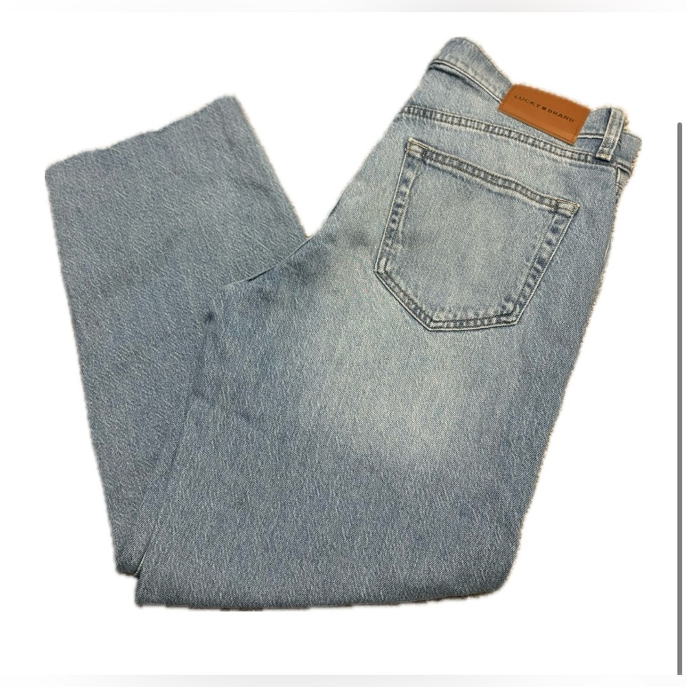 Lucky Brand Mid-Rise Boy Relaxed Straight Pants Light Wash Size 8/29R EUC